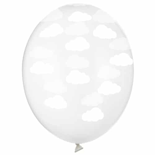 Balon z helem: Chmurki, przeźroczysty, 30 cm Balony dla Dziecka Sprawdź naszą ofertę. Sklep imprezowy Szalony.pl.