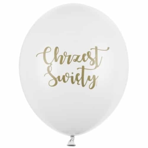 Balon z helem: Chrzest, biały, 30 cm Szalony.pl
