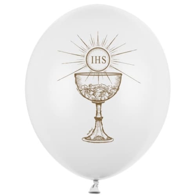 Balon z helem: IHS, 30 cm Balony na Komunię Świętą Szalony.pl - Sklep imprezowy