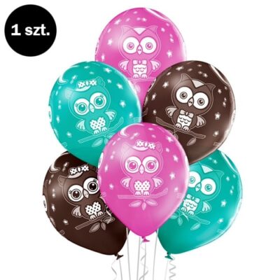 Balon z helem: Sowa, 30 cm (1 szt.) Balony dla Dziecka Szalony.pl - Sklep imprezowy