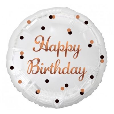 Balon z helem: Happy Birthday, biały Balony na Urodziny Szalony.pl - Sklep imprezowy