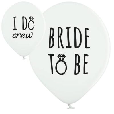 Balon z helem: Bride To Be, biały, 30 cm Balony na Wieczór Panieński Szalony.pl - Sklep imprezowy