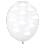 Balon z helem: Chmurki, przeźroczysty, 30 cm – Balony z helem (Trójmiasto) – Szalony.pl