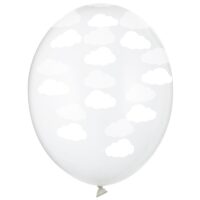 Balon z helem: Chmurki, przeźroczysty, 30 cm – Balony z helem (Trójmiasto) – Szalony.pl