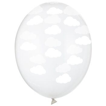 Balon z helem: Chmurki, przeźroczysty, 30 cm – Balony z helem (Trójmiasto) – Szalony.pl