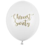 Balon z helem: Chrzest, biały, 30 cm – Balony z helem (Trójmiasto) – Szalony.pl