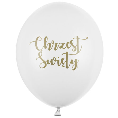 Balon z helem: Chrzest, biały, 30 cm