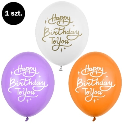 Balon z helem: Happy Birthday, 30 cm (1 szt.) Balony na Urodziny Szalony.pl - Sklep imprezowy
