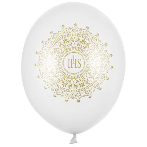 Balon z helem: IHS - Komunia Święta, 30 cm