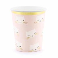 Kubeczki papierowe – Kotki, różowe, 6szt – Kubeczki papierowe – Szalony.pl