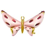 Balon bez helu: Motyl, różowy, 120x87 cm