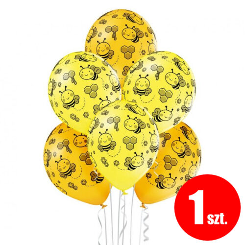 Balon z helem: Pszczółki, 30 cm, mix, (1 szt.)