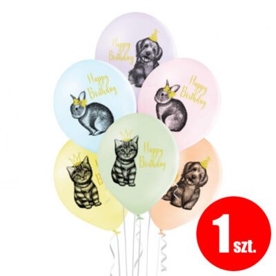 Balon z helem: Zwierzaki leśne, 30 cm, mix, (1 szt.) – Balony z helem (Trójmiasto) – Szalony.pl