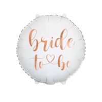 Balon bez helu: Bride, biały, różowo-złoty, 14″ – Balony bez helu – Szalony.pl