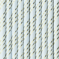 Słomki papierowe, białe w złote kreski, 10 szt. – Szalony.pl – Szalony.pl – Szalony.pl