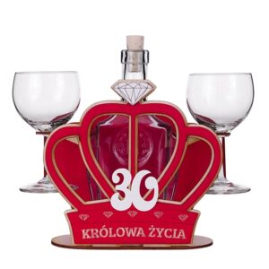 Karafka “Korona – 30 urodziny” + 2 kieliszki do wina Szalony.pl