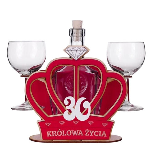 Karafka “Korona – 30 urodziny” + 2 kieliszki do wina Karafki Sprawdź naszą ofertę. Sklep imprezowy Szalony.pl.