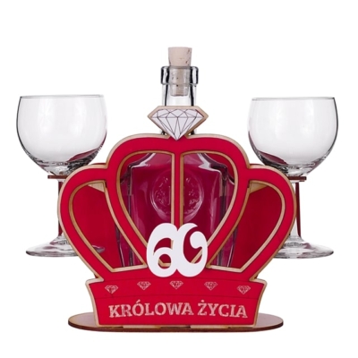 Karafka “Korona – 60 urodziny” + 2 kieliszki do wina Karafki z humorem Szalony.pl - Sklep imprezowy 4