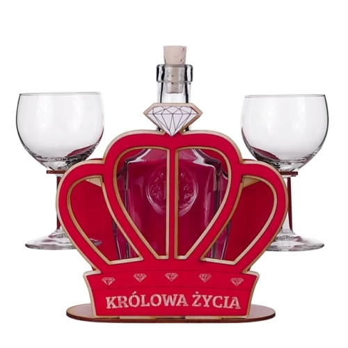 Karafka “Korona – Królowa Życia” + 2 kieliszki do wina Karafki Sprawdź naszą ofertę. Sklep imprezowy Szalony.pl. 6