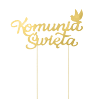 Topper – Komunia Święta, złoty – Toppery na tort – Szalony.pl