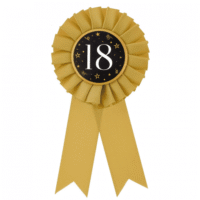 Kotylion urodzinowy – 18, złoty – Prezent na 18 urodziny – Szalony.pl