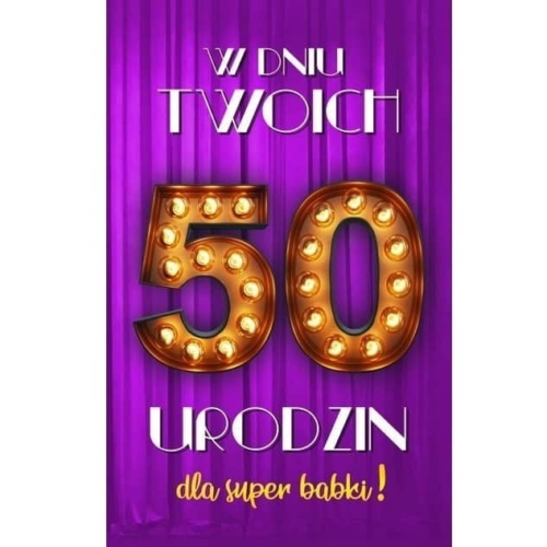 Kartki urodzinowe – 50 żarówki, różowa Kartki na 50 Sprawdź naszą ofertę. Sklep imprezowy Szalony.pl.