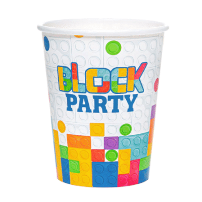 Kubeczki papierowe – Block Party, 220 ml, 6 szt. Kubeczki papierowe Szalony.pl - Sklep imprezowy