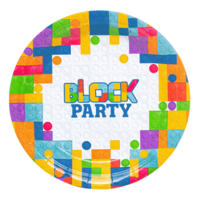 Talerzyki papierowe – Block Party, 19.5 cm, 6 szt. Prezent na Ogólne Urodziny Szalony.pl - Sklep imprezowy