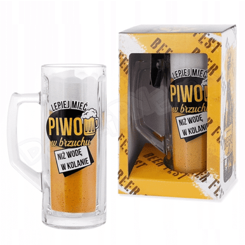 Kufel do piwa "Lepiej mieć piwo w brzuchu.." 500ml