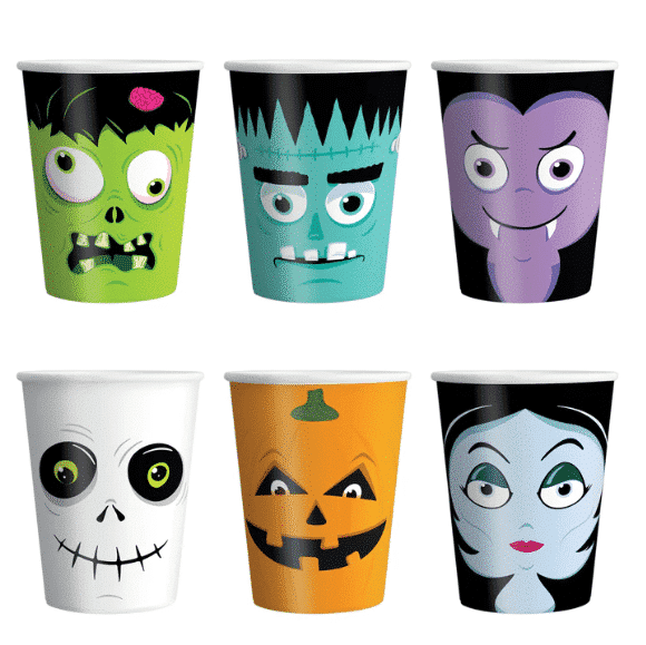 Kubeczki papierowe – Halloween Monsters, 220 ml, 6 szt. Dekoracje na Halloween Szalony.pl - Sklep imprezowy