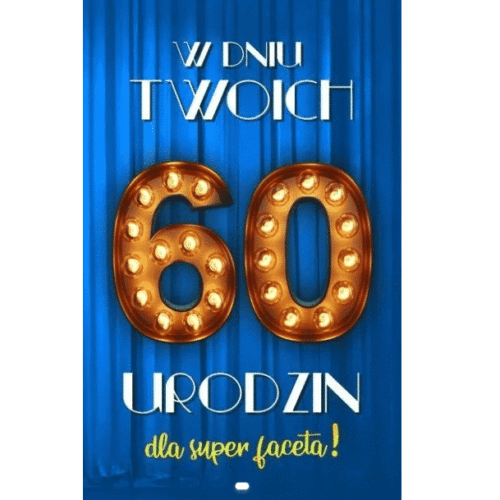 Kartki urodzinowe – 60 żarówki, niebieska Kartki na 60 Sprawdź naszą ofertę. Sklep imprezowy Szalony.pl.