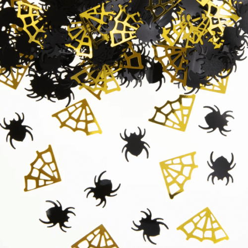 Konfetti – Pajęczyna i pająk, złoto-czarne, 15g Halloween 2022 Sprawdź naszą ofertę. Sklep imprezowy Szalony.pl.