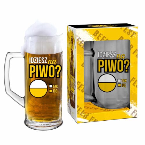 Kufel do piwa "Idziesz na piwo?", 500 ml