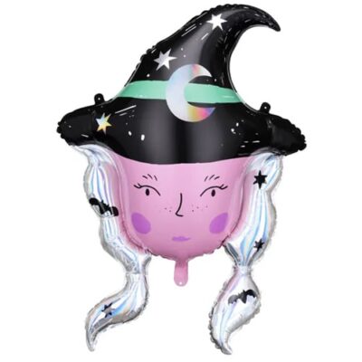 Balon z helem: Głowa czarownicy, 73.5 x 101 cm Balony na Halloween Szalony.pl - Sklep imprezowy