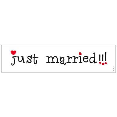 Tablica rejestracyjna – Just married!!! Prezent na Ślub Szalony.pl - Sklep imprezowy
