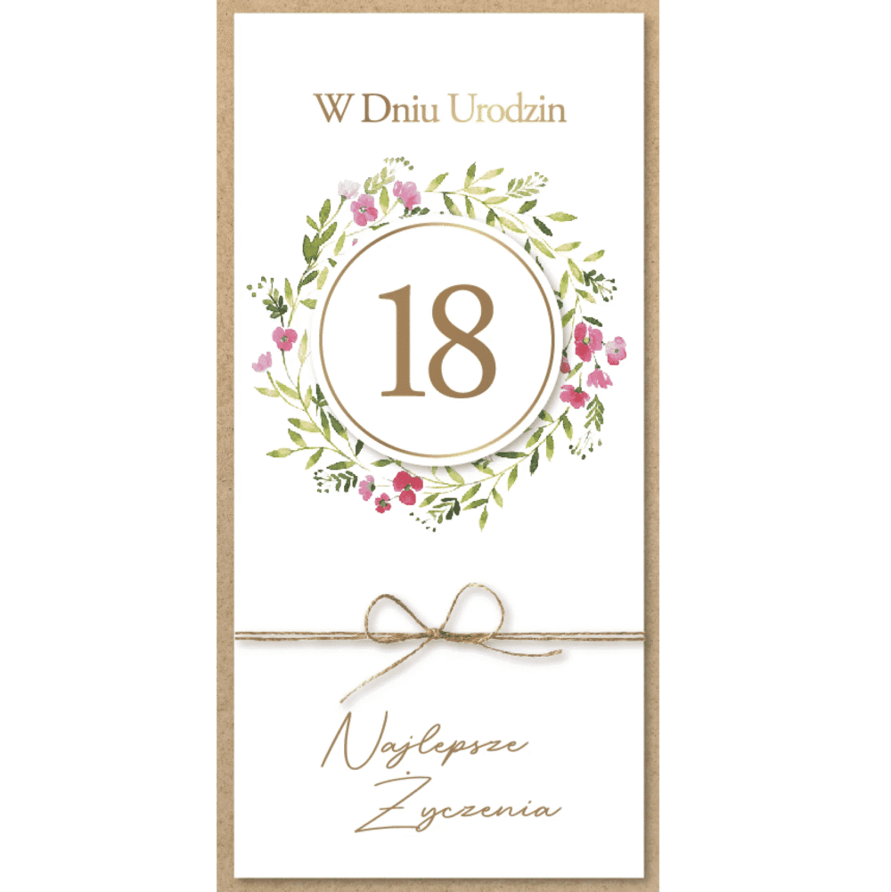 Kartka urodzinowa - W dniu 18 urodzin