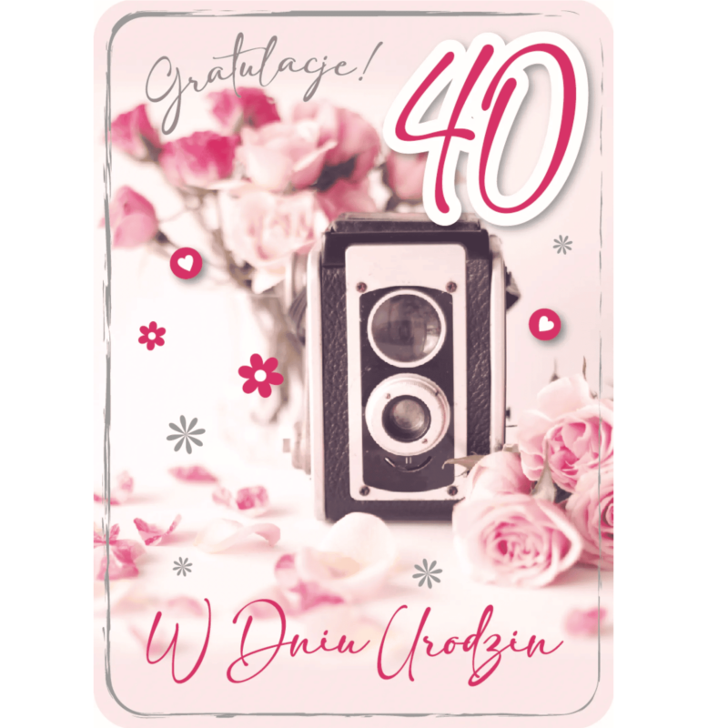 Kartka urodzinowa – 40 urodziny, aparat Kartki na 40 urodziny Szalony.pl - Sklep imprezowy 2