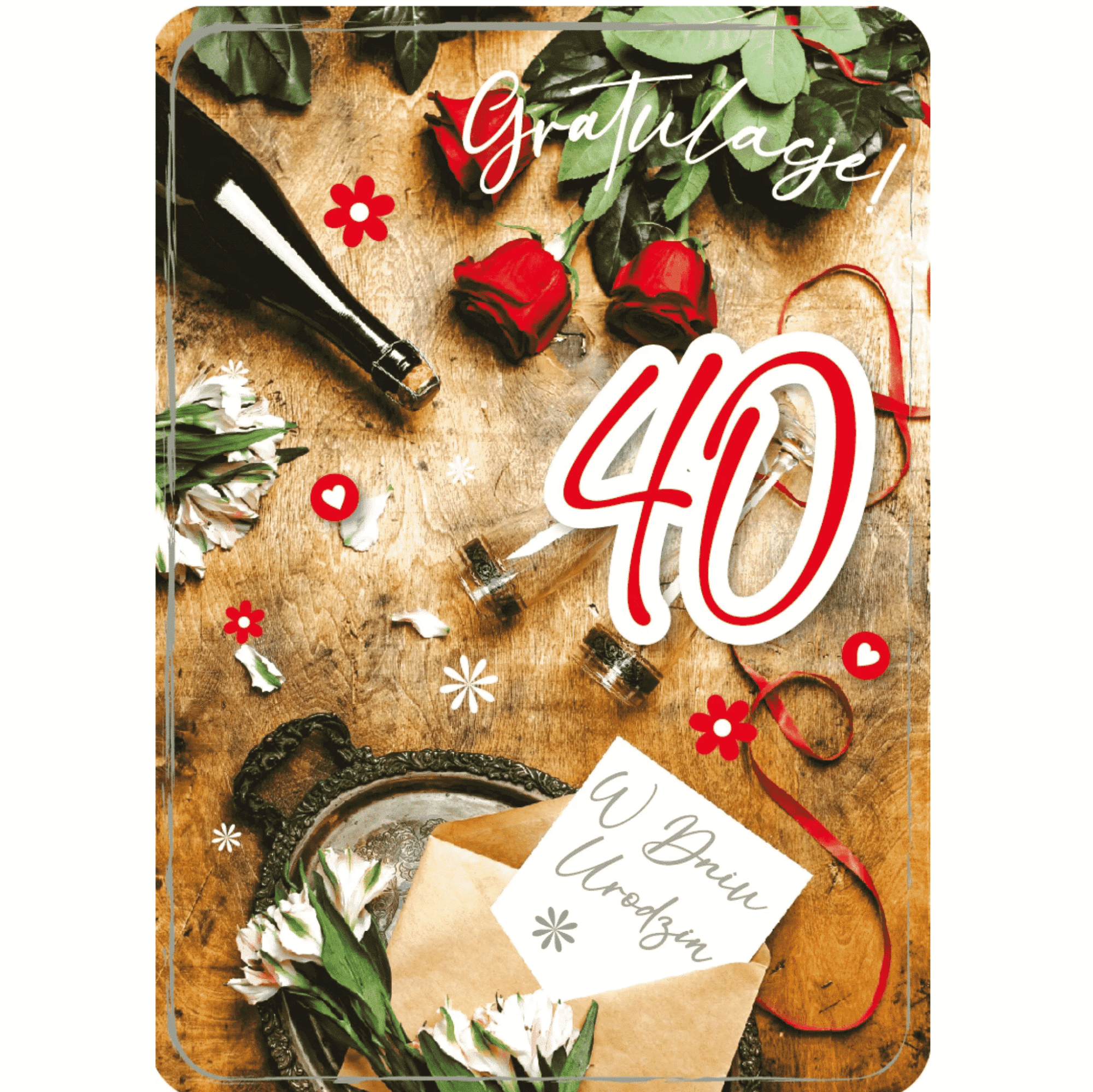 Kartka urodzinowa – 40 urodziny, kieliszki Kartki na 40 urodziny Szalony.pl - Sklep imprezowy