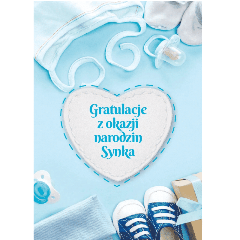 Kartka okolicznościowa – Gratulacje, synek, 3D Kartki na narodziny Szalony.pl - Sklep imprezowy 2