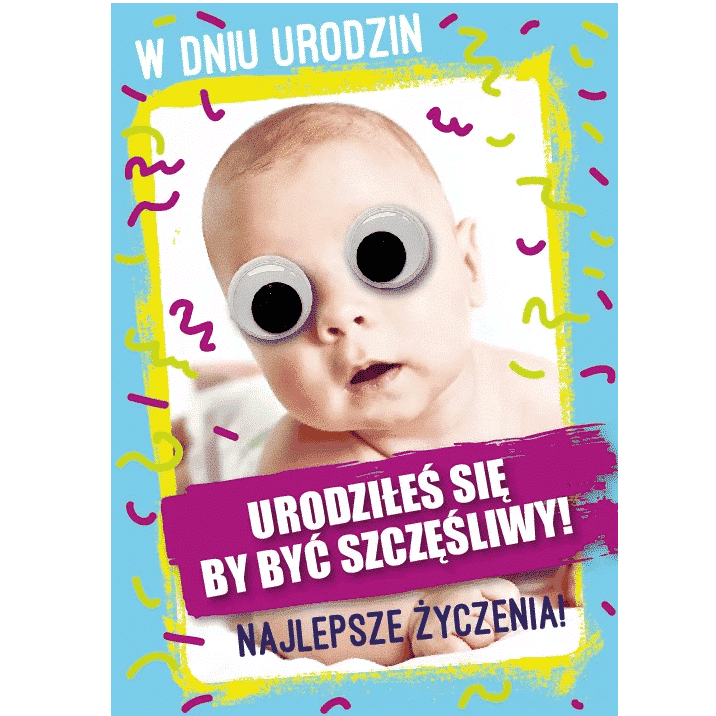 Kartka urodzinowa – Bobas, niebieski Kartki okolicznościowe Szalony.pl - Sklep imprezowy