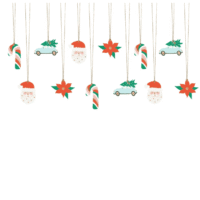Zawieszki do prezentów – Mikołaj, auto, 12 szt – Dekoracje na Boże Narodzenie – Szalony.pl
