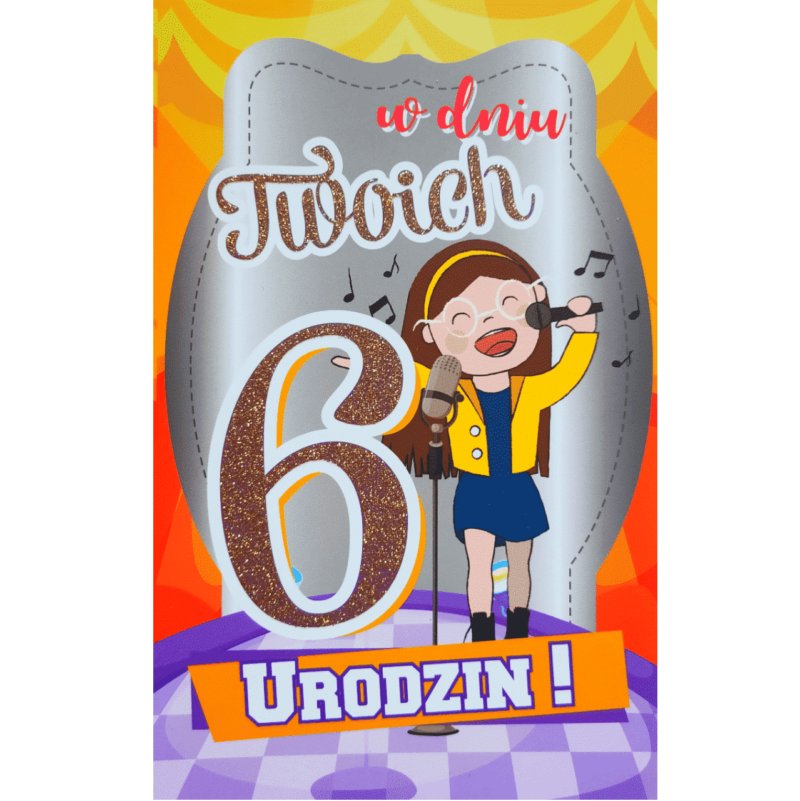 Kartka urodzinowa – 6 lat, dziewczynka Kartki okolicznościowe Szalony.pl - Sklep imprezowy 2