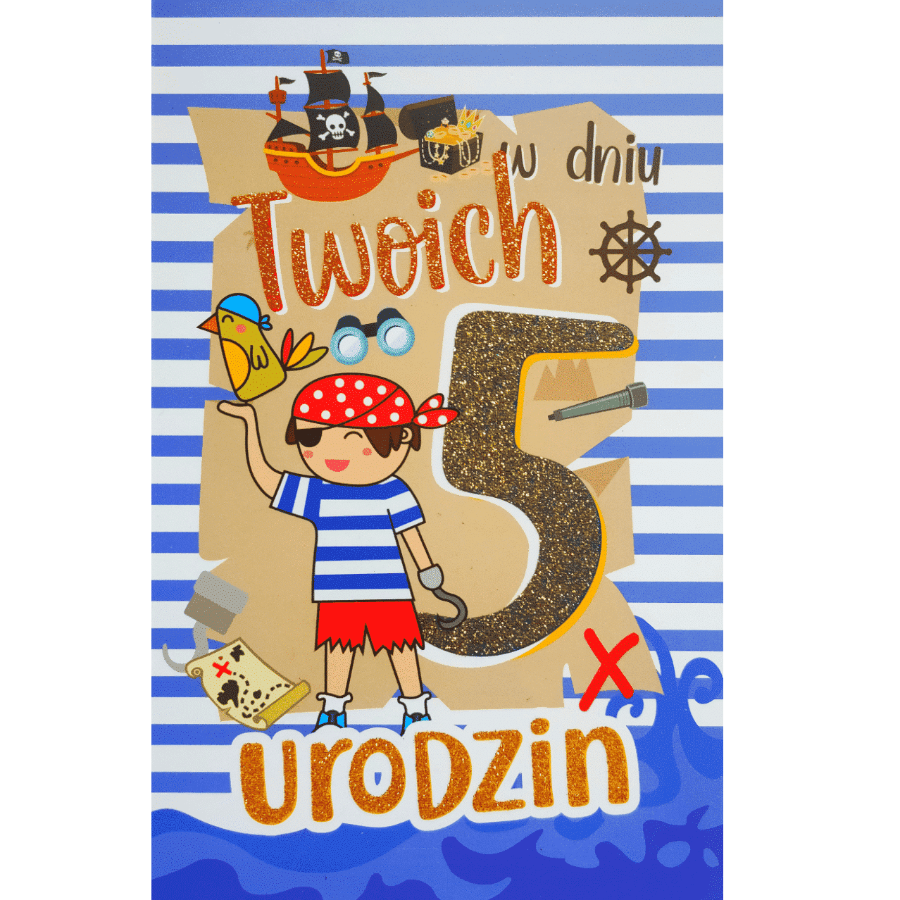Kartka urodzinowa – 5 latka, pirat Kartki okolicznościowe Szalony.pl - Sklep imprezowy