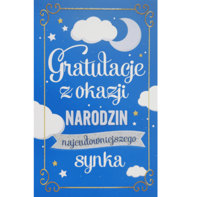 Kartka okolicznościowa – Gratulacje narodzin syna Kartki okolicznościowe Szalony.pl - Sklep imprezowy