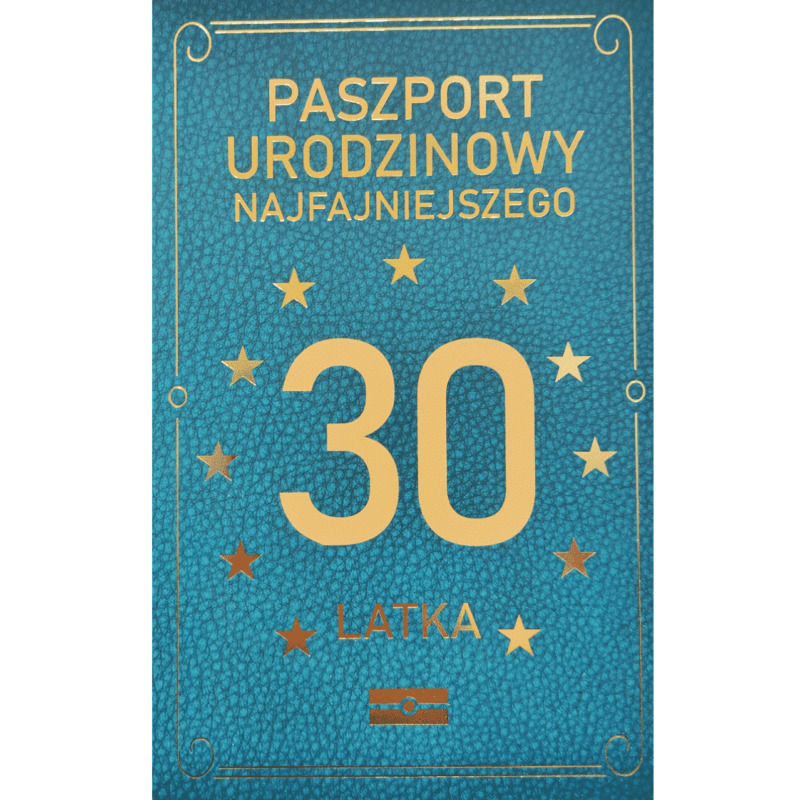 Kartka urodzinowa - Paszport 30-latki, brązowy