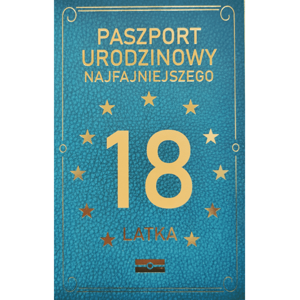 Kartka urodzinowa - Paszport 18-latka, zielona