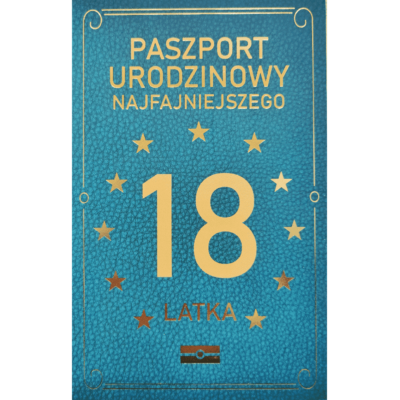Kartka urodzinowa – Paszport 18-latka, zielona Kartki na 18 urodziny Szalony.pl - Sklep imprezowy