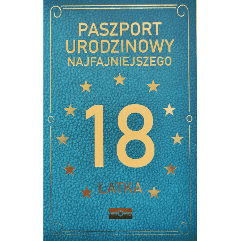 Kartka urodzinowa - Paszport 18-latka, zielona