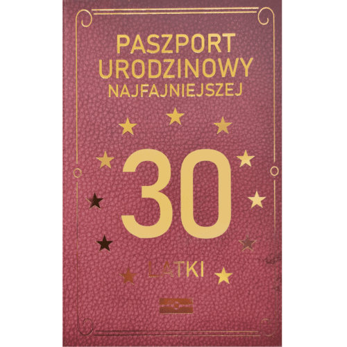 Kartka urodzinowa – Paszport 30-latki, brązowy Kartki na 30 Sprawdź naszą ofertę. Sklep imprezowy Szalony.pl.