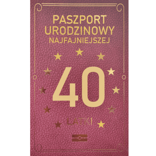 Kartka urodzinowa - Paszport 50-latki, brązowy